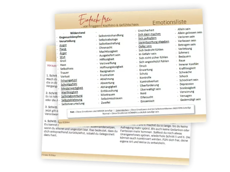 Emotionsliste und Anleitung zum Download